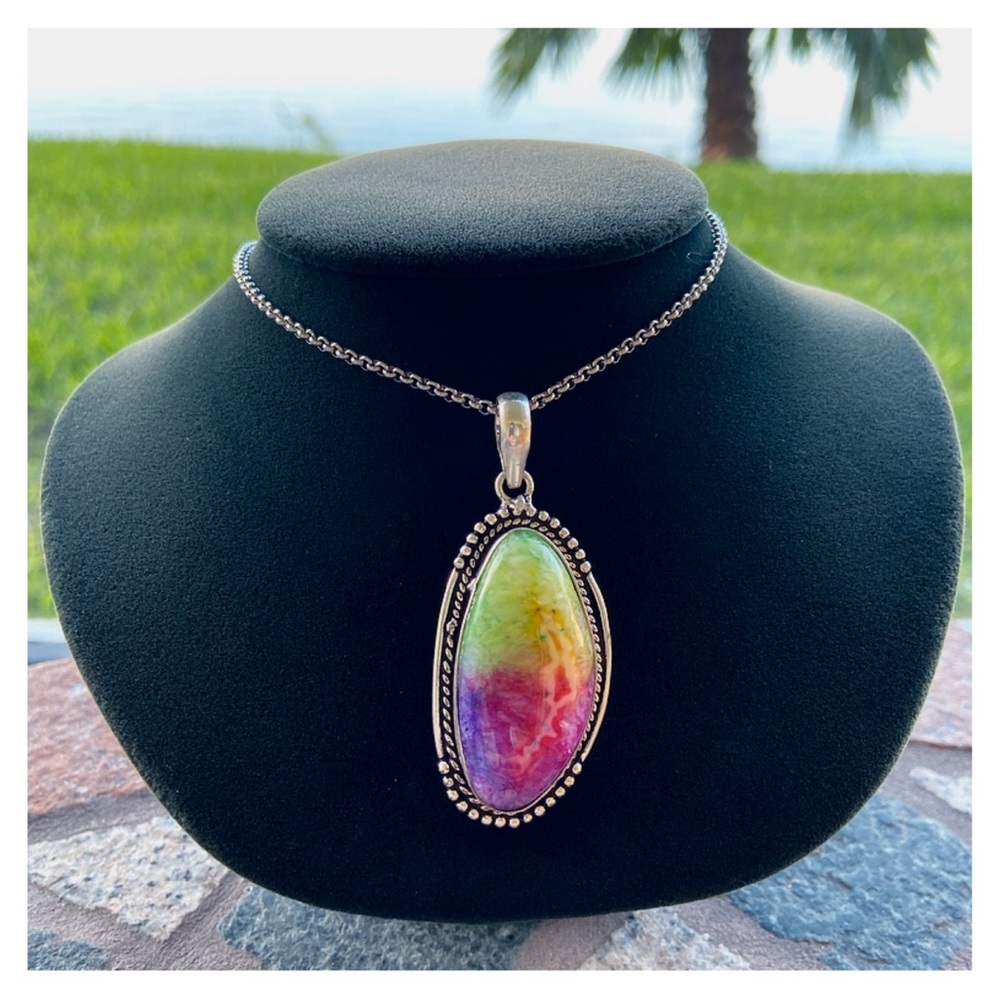 SOLD IN A BUNDLE . Sterling silver rainbow solar - Picture 3 of 8